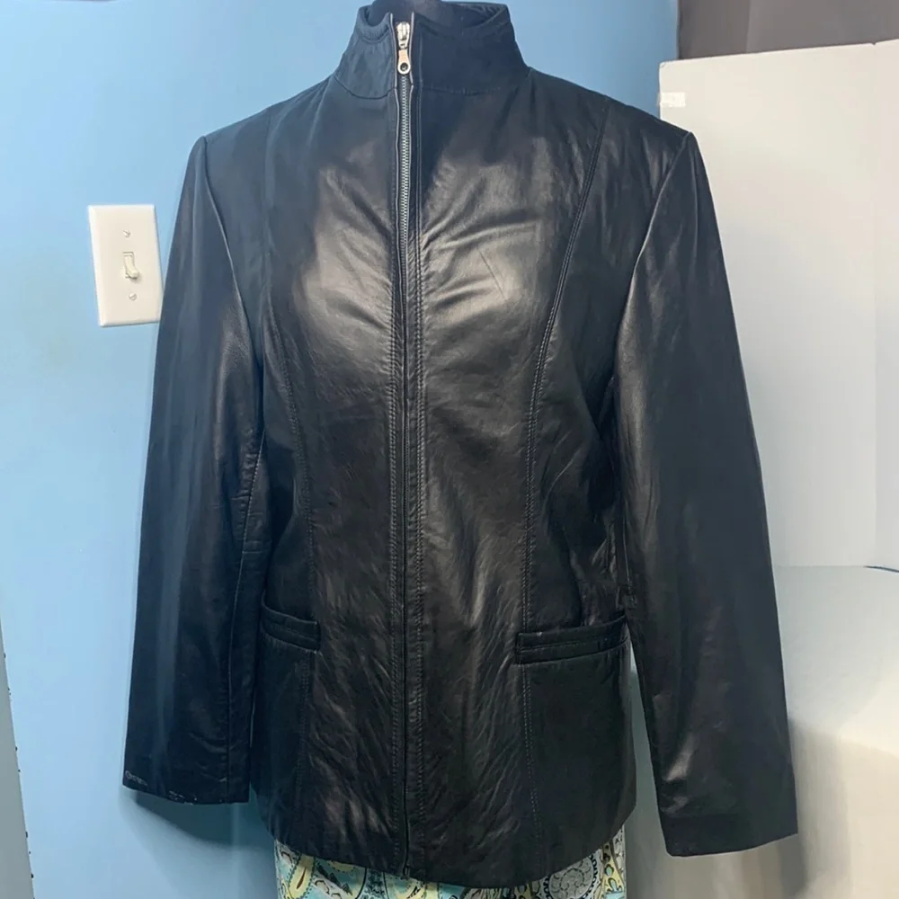 Comstock RC Expeditions soft leather jacket in black
